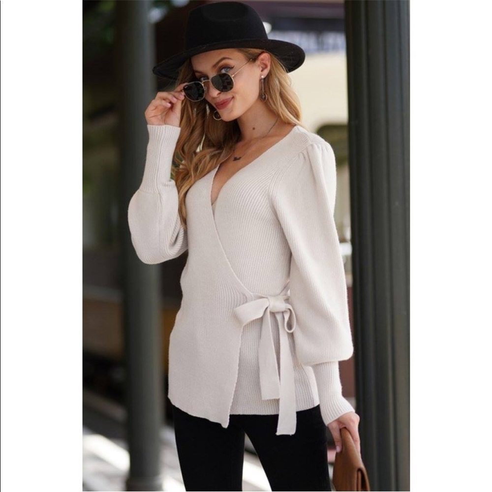 Long Sleeve Wrap Sweater